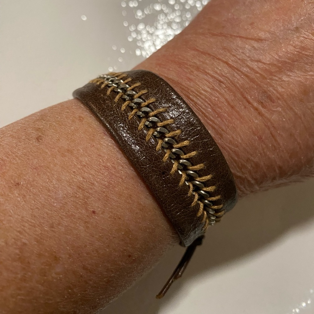 Chan Luu Leather & Silver Chain Bracelet